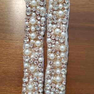 Bridal/Special Occasion Pearl & Rhinestone Tie Belt